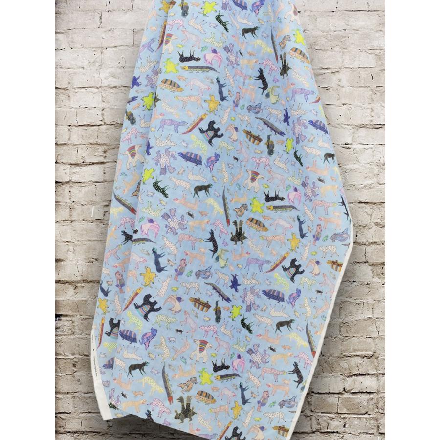 sararatextile UMA柄 FunnyAnimalダブルガーゼ生地3色sar1806w1 10cm