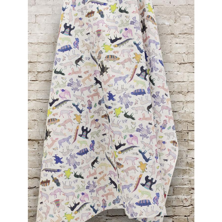sararatextile UMA柄 FunnyAnimalダブルガーゼ生地3色sar1806w1 10cm