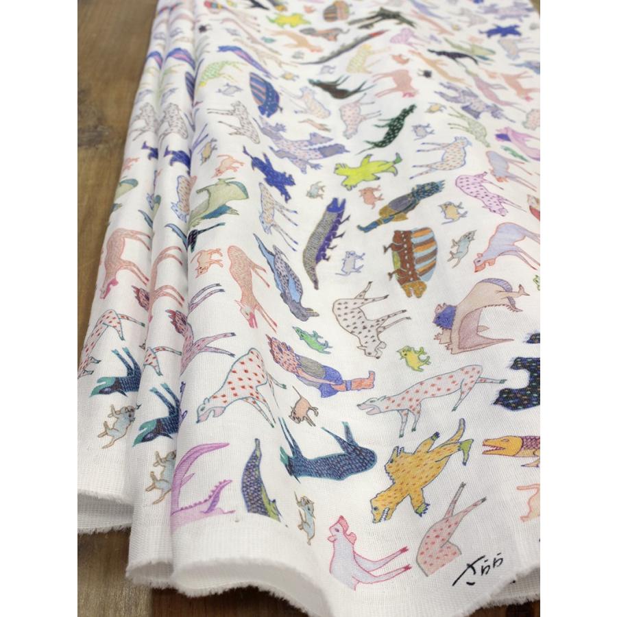 sararatextile UMA柄 FunnyAnimalダブルガーゼ生地3色sar1806w1 10cm