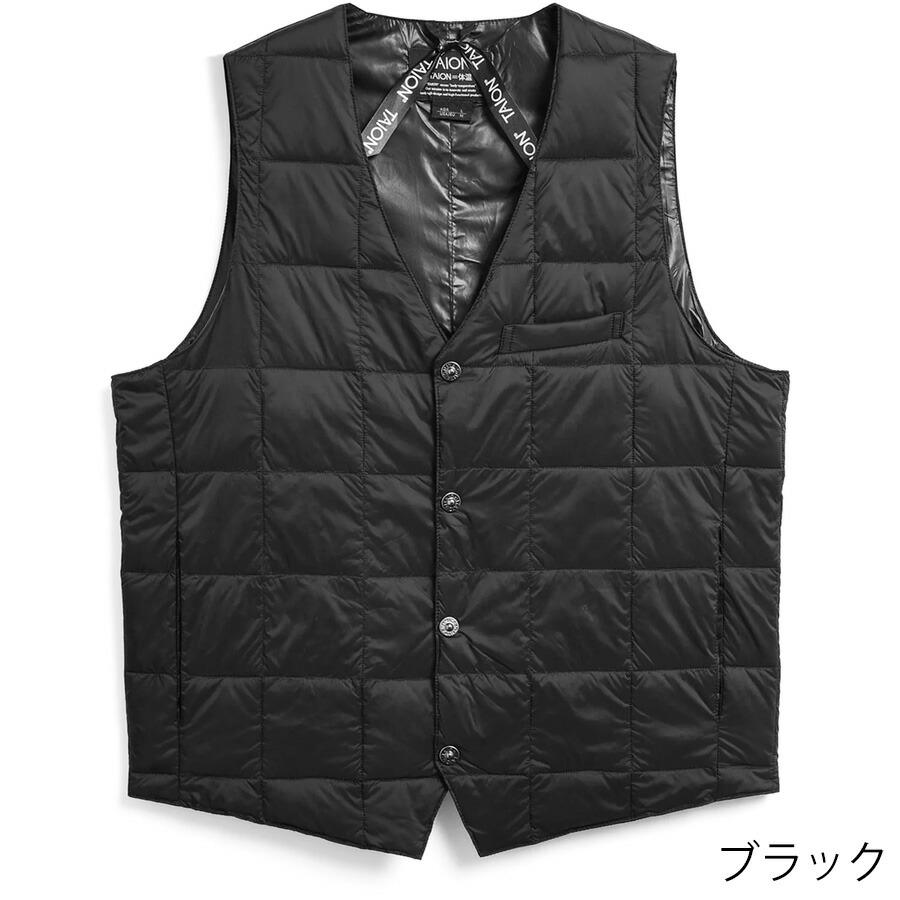 タイオン インナーダウンジレ 003 Taion Vネックボタン ダウンジレ V Neck Button Down Gilet インナーダウン ジレ ベスト ダウン メンズ | TAION | 01