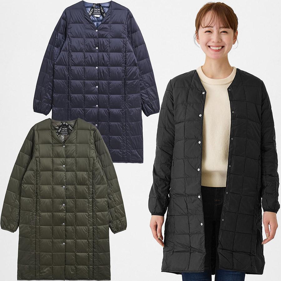 2/11感謝デー最大+5% タイオン ダウンコート W101-Long Taion Vネックボタン インナー ロングダウンジャケット V Neck Long Down Jkt レディース ダウン | TAION