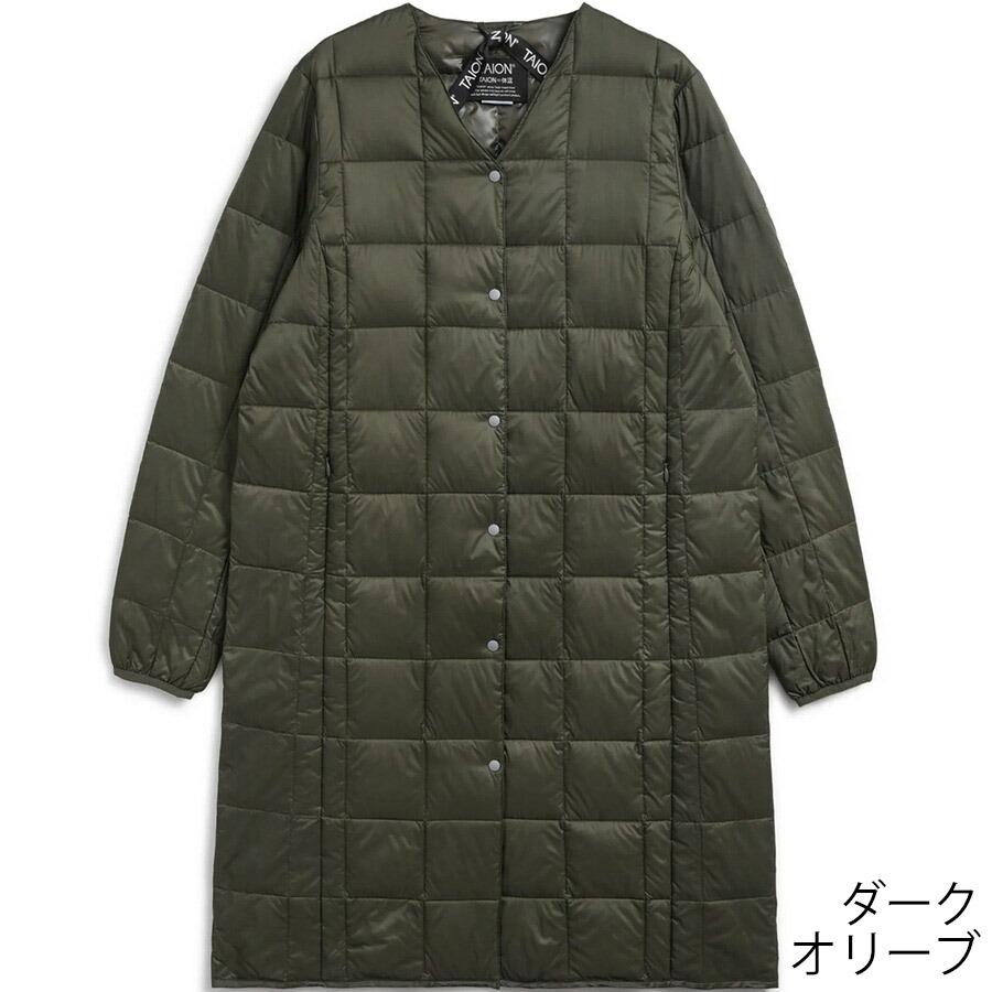 2/11感謝デー最大+5% タイオン ダウンコート W101-Long Taion Vネックボタン インナー ロングダウンジャケット V Neck Long Down Jkt レディース ダウン | TAION | 03