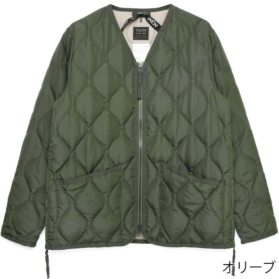 本日最大+7% クーポン最大1500円 タイオン ダウンジャケット 101zml-1 Taion ミリタリー Vネックジップ インナー Military Down Jkt メンズ レディース | TAION | 04