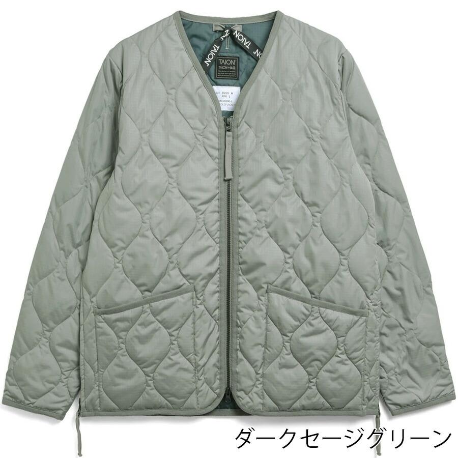 本日最大+7% クーポン最大1500円 タイオン ダウンジャケット 101zml-1 Taion ミリタリー Vネックジップ インナー Military Down Jkt メンズ レディース | TAION | 05