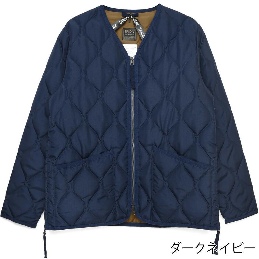 本日最大+7% クーポン最大1500円 タイオン ダウンジャケット 101zml-1 Taion ミリタリー Vネックジップ インナー Military Down Jkt メンズ レディース | TAION | 02