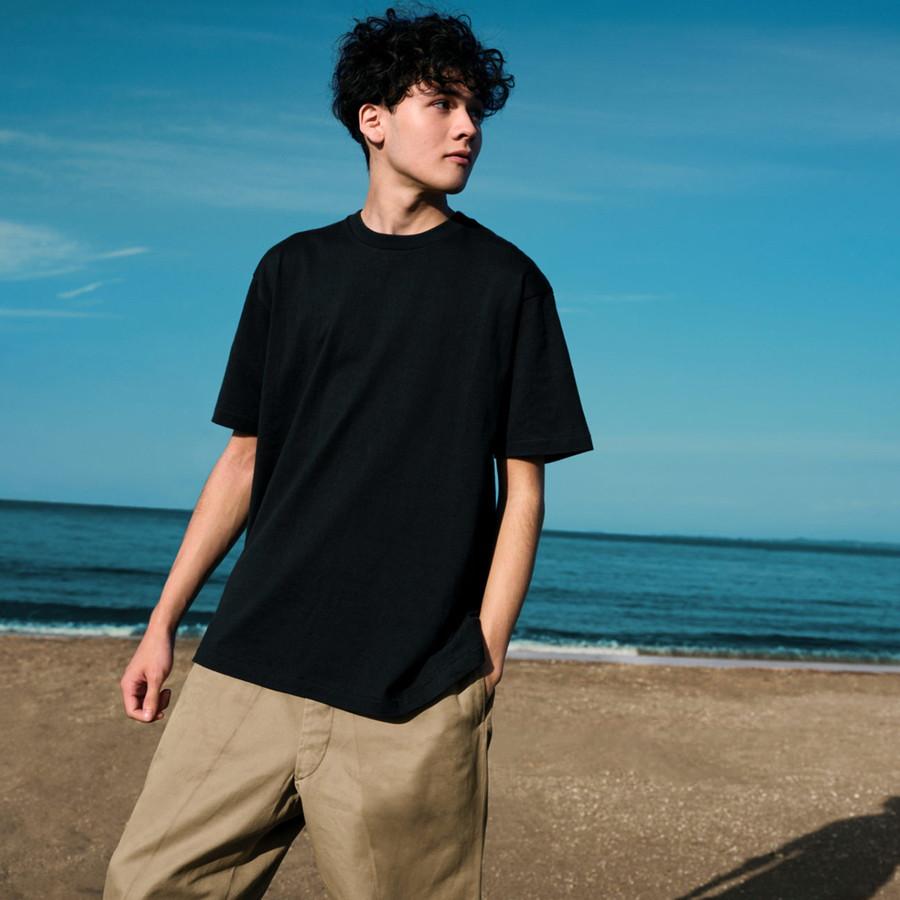 ヘインズ クロ Tシャツ 半袖 HM1-B201 KURO 黒 Hanes クルーネック 厚手 メンズ レディース カットソー | Hanes | 12