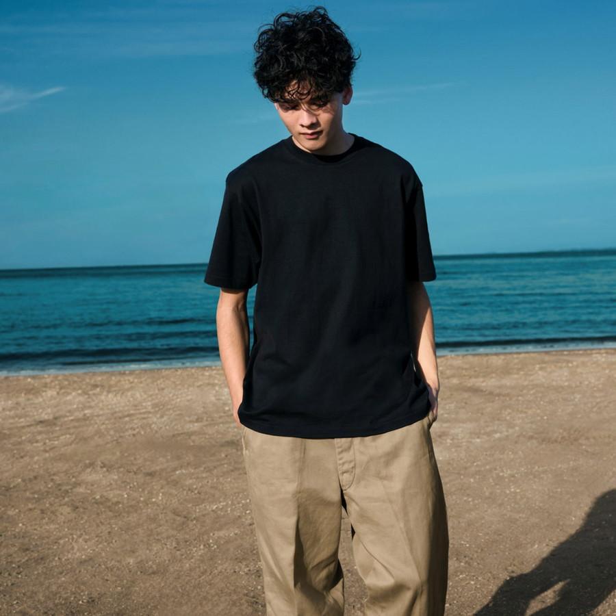 ヘインズ クロ Tシャツ 半袖 HM1-B201 KURO 黒 Hanes クルーネック 厚手 メンズ レディース カットソー | Hanes | 11