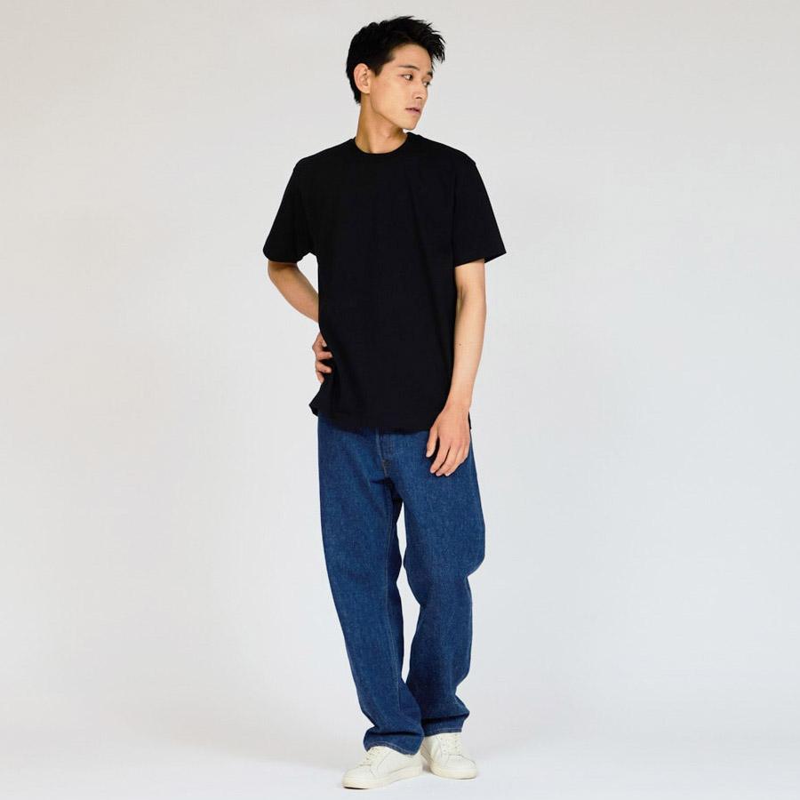 ヘインズ クロ Tシャツ 半袖 HM1-B201 KURO 黒 Hanes クルーネック 厚手 メンズ レディース カットソー | Hanes | 07