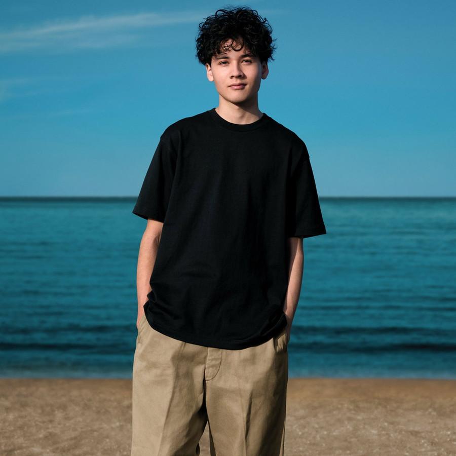 ヘインズ クロ Tシャツ 半袖 HM1-B201 KURO 黒 Hanes クルーネック 厚手 メンズ レディース カットソー | Hanes | 09