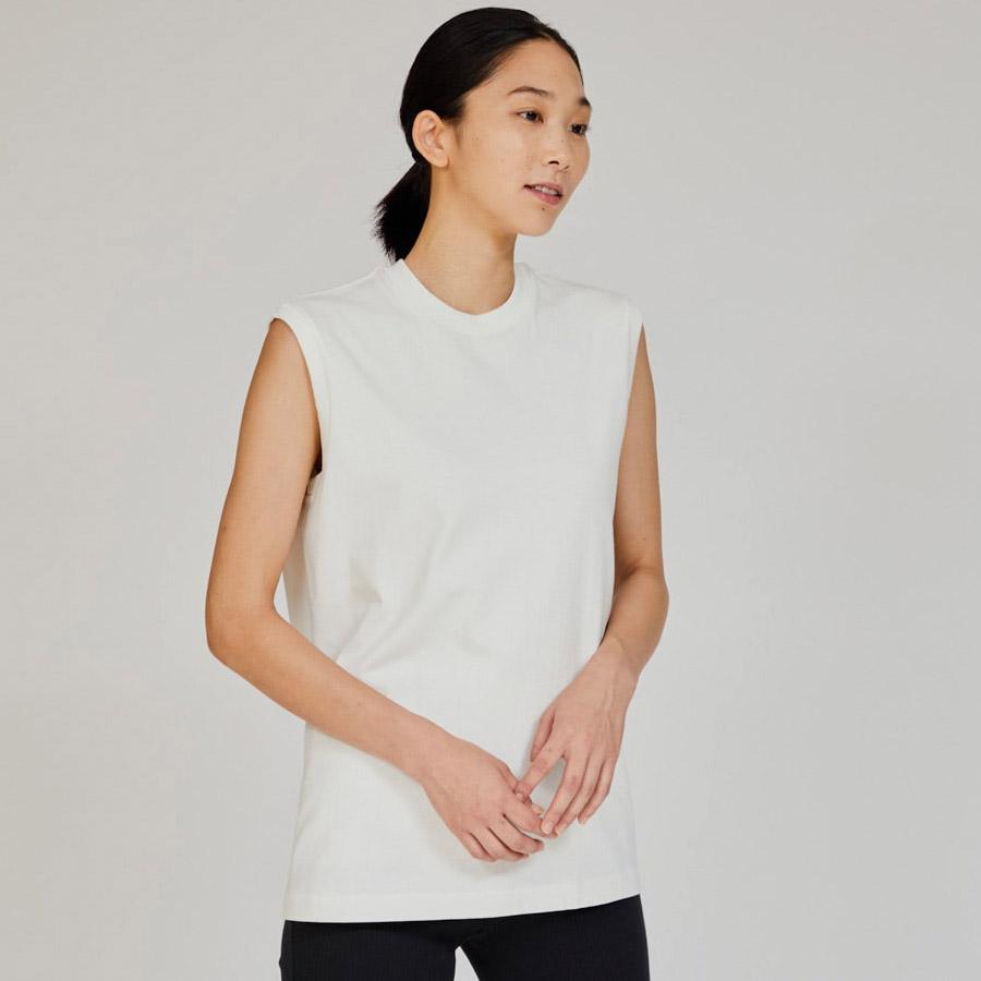 ヘインズ シロ Tシャツ スリーブレス HM3-B201 SHIRO 白 Hanes クルーネック 厚手 メンズ レディース カットソー 母の日 ギフト プレゼント | Hanes | 13