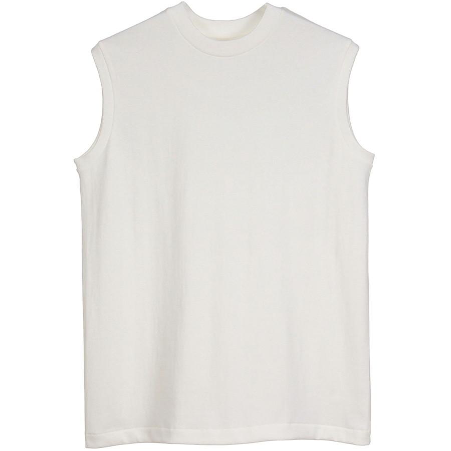 ヘインズ シロ Tシャツ スリーブレス HM3-B201 SHIRO 白 Hanes クルーネック 厚手 メンズ レディース カットソー 母の日 ギフト プレゼント | Hanes | 01