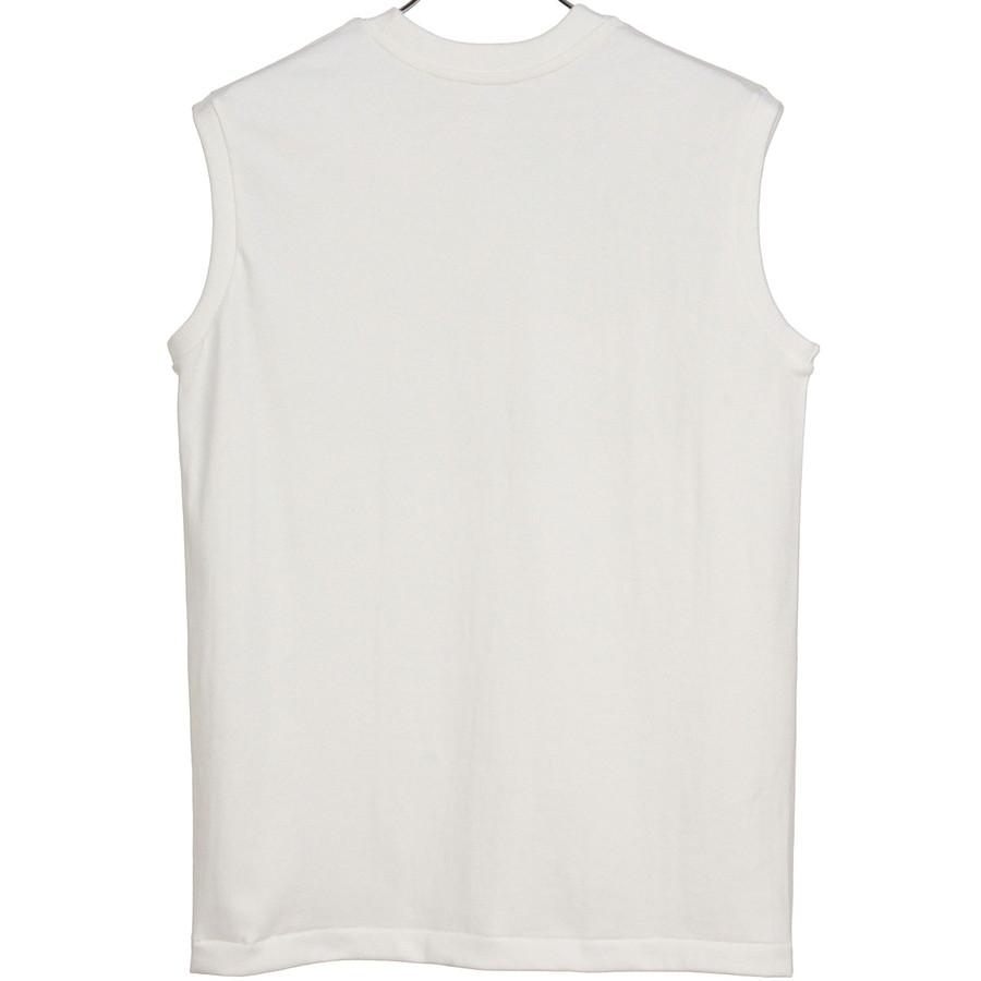 ヘインズ シロ Tシャツ スリーブレス HM3-B201 SHIRO 白 Hanes クルーネック 厚手 メンズ レディース カットソー 母の日 ギフト プレゼント | Hanes | 02