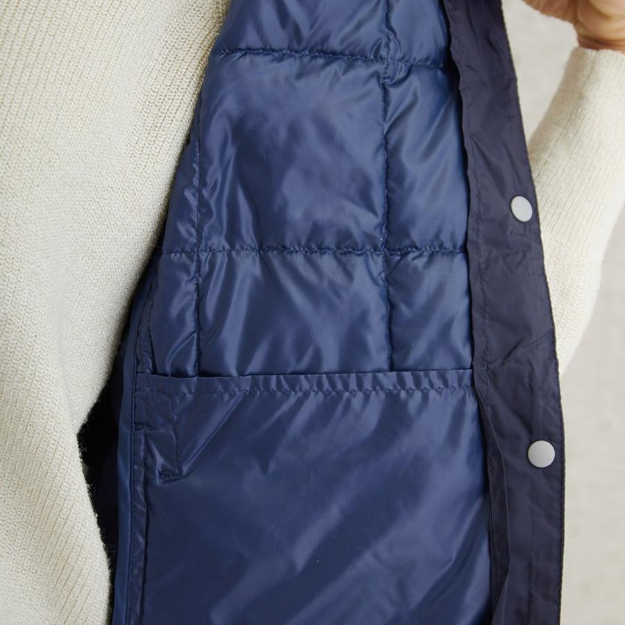 タイオン ロングダウンベスト W001-Long Taion Vネックボタン インナー ロング ダウン ベスト V Neck Long Down Vest レディース | TAION | 18