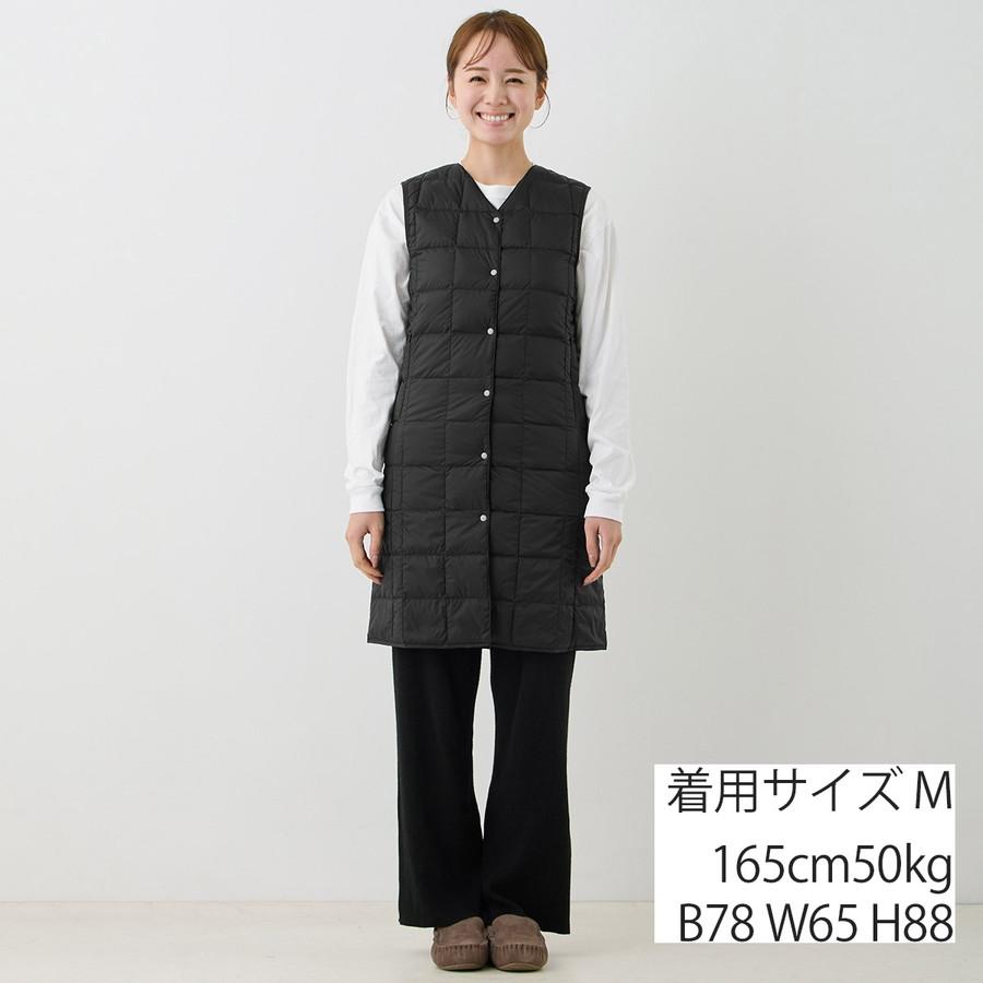 タイオン ロングダウンベスト W001-Long Taion Vネックボタン インナー ロング ダウン ベスト V Neck Long Down Vest レディース | TAION | 04