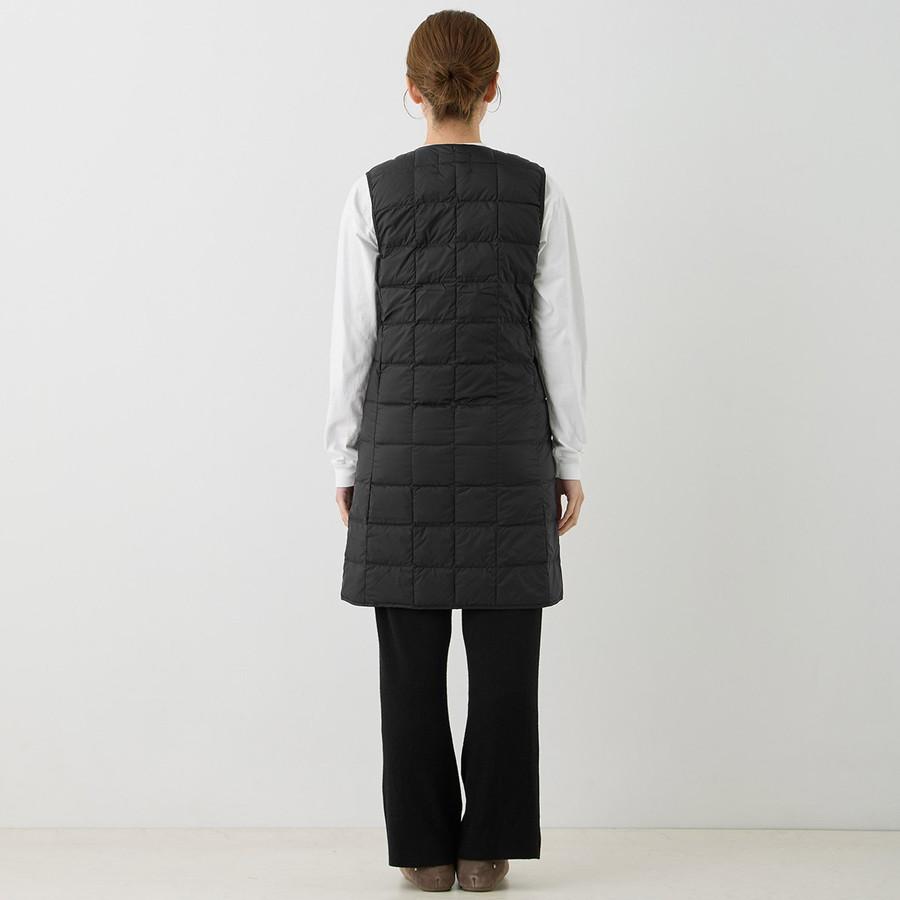 タイオン ロングダウンベスト W001-Long Taion Vネックボタン インナー ロング ダウン ベスト V Neck Long Down Vest レディース | TAION | 06
