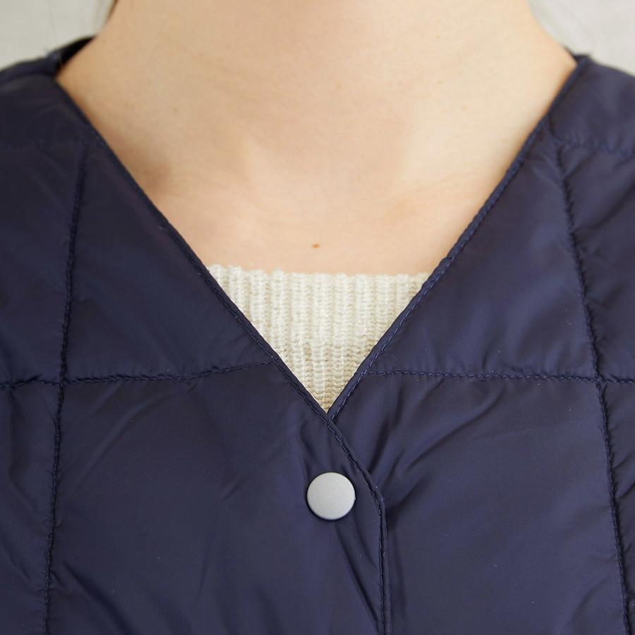 タイオン ロングダウンベスト W001-Long Taion Vネックボタン インナー ロング ダウン ベスト V Neck Long Down Vest レディース | TAION | 14
