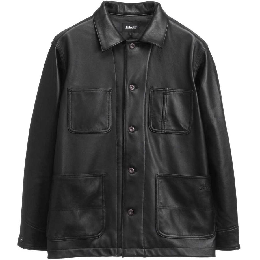 ショット ラムレザー カバーオール ジャケット 3111050 7825950012 Schott Lamb Leather Coverall Jacket シングル 羊革 メンズ | Schott N.Y.C | 01