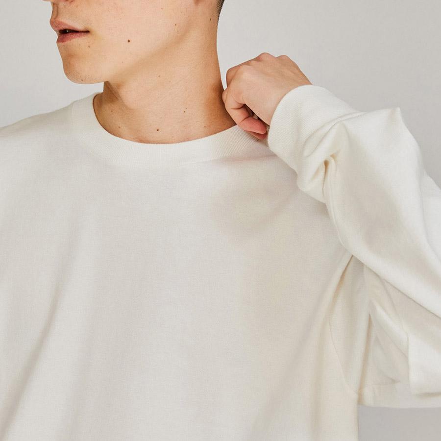 ヘインズ シロ クロ Tシャツ 長袖 HM4-A201 SHIRO 白 HM4-C201 KURO 黒 Hanes クルーネック 厚手 メンズ レディース | Hanes | 07