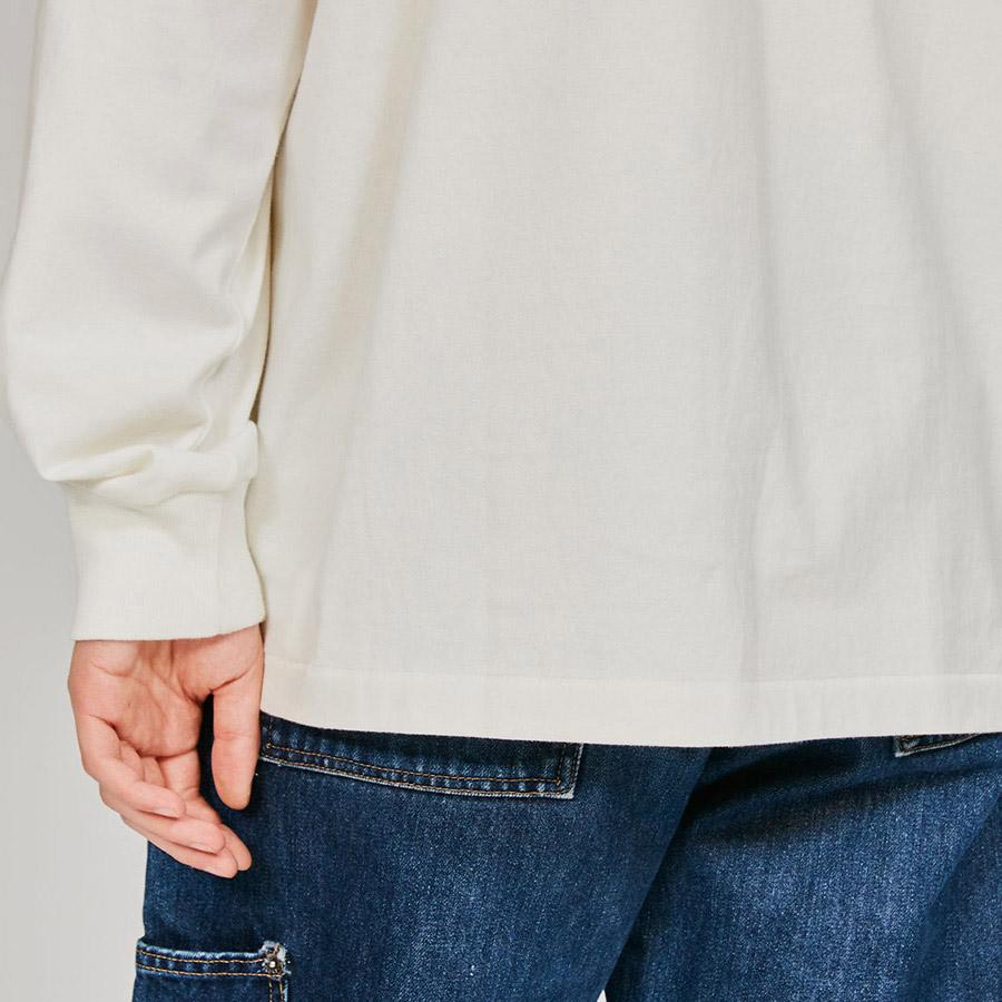 ヘインズ シロ クロ Tシャツ 長袖 HM4-A201 SHIRO 白 HM4-C201 KURO 黒 Hanes クルーネック 厚手 メンズ レディース | Hanes | 09