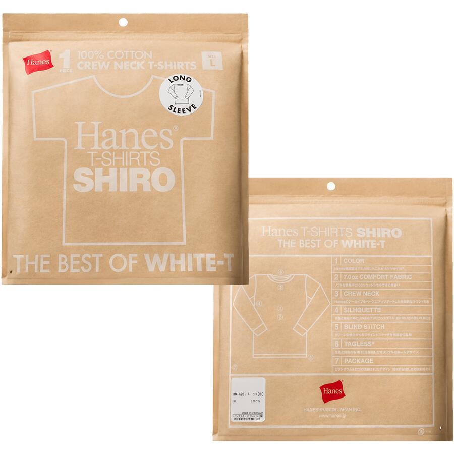 ヘインズ シロ クロ Tシャツ 長袖 HM4-A201 SHIRO 白 HM4-C201 KURO 黒 Hanes クルーネック 厚手 メンズ レディース | Hanes | 20