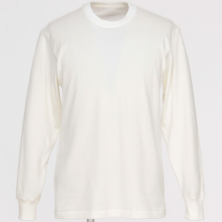 ヘインズ シロ クロ Tシャツ 長袖 HM4-A201 SHIRO 白 HM4-C201 KURO 黒 Hanes クルーネック 厚手 メンズ レディース | Hanes | 01
