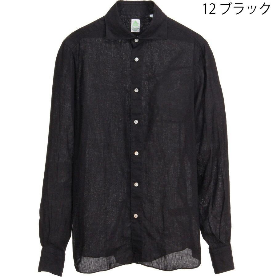 フィナモレ リネンシャツ 長袖 Simone Bali J ワイドスプレッド C0649 Finamore シモーネ バーリ J カッタウェイカラー メンズ 父の日 ギフト プレゼントの画像