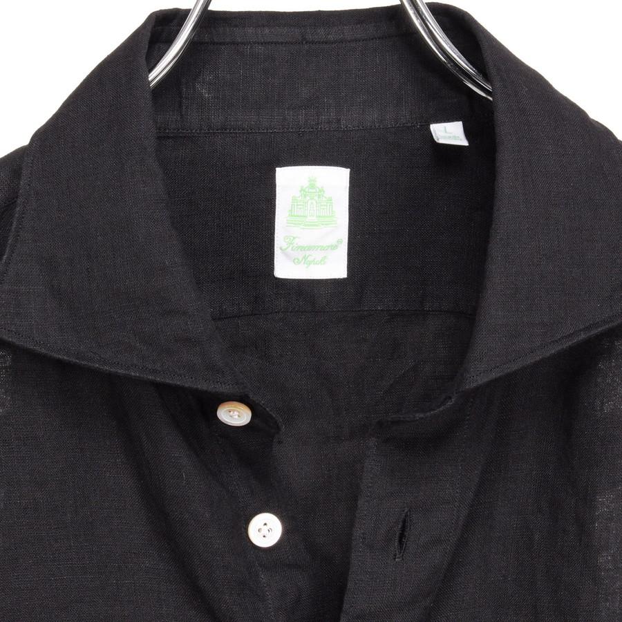 フィナモレ リネンシャツ 長袖 Simone Bali J ワイドスプレッド C0649 Finamore シモーネ バーリ J カッタウェイカラー メンズ 父の日 ギフト プレゼントの画像