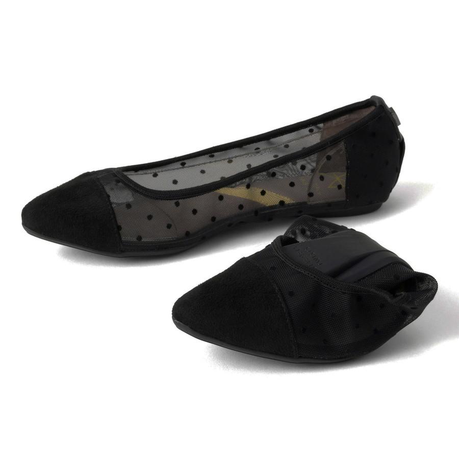 バタフライツイスト パンプス ロッティー チュール Lottie Tulle 24303TU ButterflyTwists ブラックドット 折りたたみ フラット | BUTTERFLY TWISTS