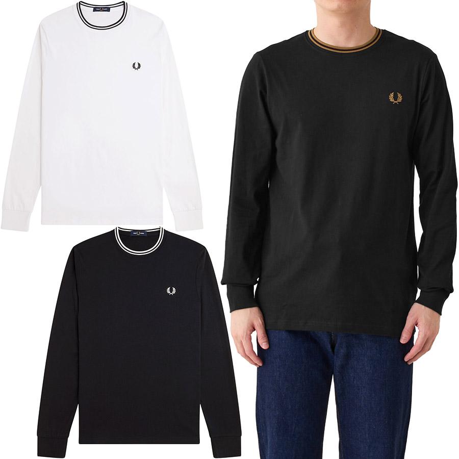 フレッドペリー Fredperry Tシャツ 長袖 クルーネック ツイン テープド Long Sleeve T-Shirt M9602 長袖 メンズ レディース | FRED PERRY