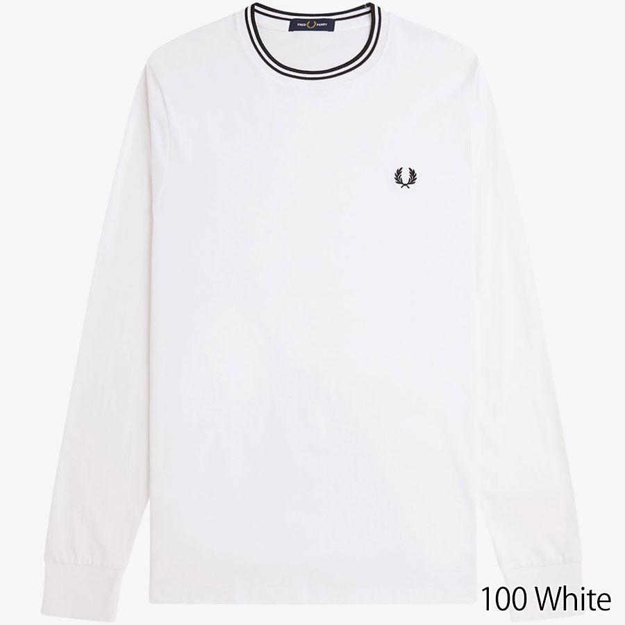 フレッドペリー Fredperry Tシャツ 長袖 クルーネック ツイン テープド Long Sleeve T-Shirt M9602 長袖 メンズ レディース | FRED PERRY | 01
