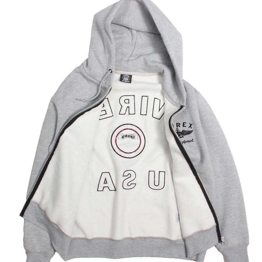 アビレックス ジップアップパーカー バーシティ ロゴ スウェット 長袖 Varsity Logo Sweat メンズ 7834931002 6123467 Avirex | AVIREX | 13