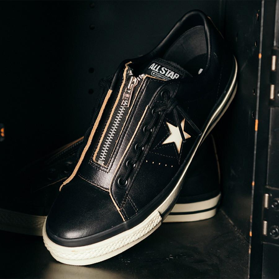 コンバース ONE STAR Z Schott 7826190001 782-6190001 ワンスター Z ショット ブラック ホワイト スニーカー レザー センタージップ コラボ | Schott N.Y.C