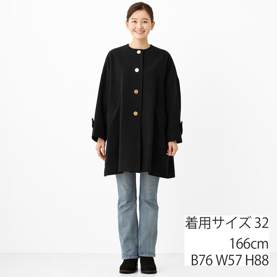 美品◇IENA 【トラディショナルウェザーウェア】ノーカラーコート MALTON NO COLLAR マールトン ノーカラー｜ブラック｜ウィメンズ