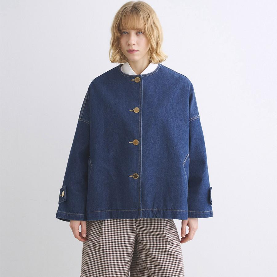 トラディショナルウェザーウェア レディース マールトンノーカラーショートデニム Malton No Collar Short Denim L261CIFCO0469EJ Traditional Weatherwear | Traditional Weatherwear | 01
