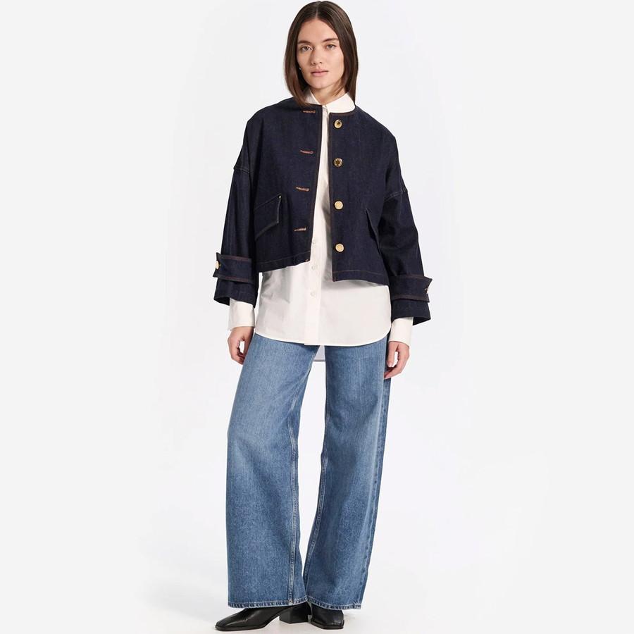 本日最大+7%超PayPay祭 マッキントッシュ レディース ジャケット ハンビー ノーカラーデニムジャケット Humbie Denim Jacket L261ND1004BGALT Mackintosh | Mackintosh | 12