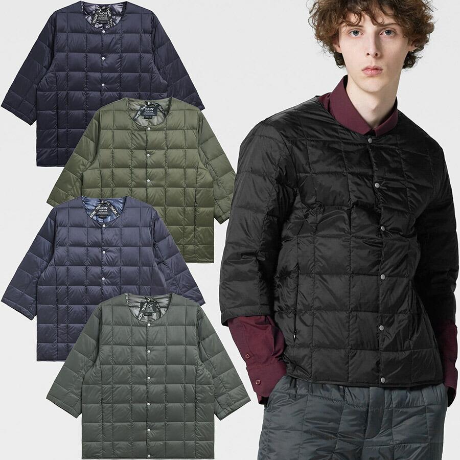 タイオン メンズ レディース ベーシック クルーネック七分袖 ダウンジャケット Taion Basic Crew Neck 3/4 Sleeve Taion-014 ダウン | TAION