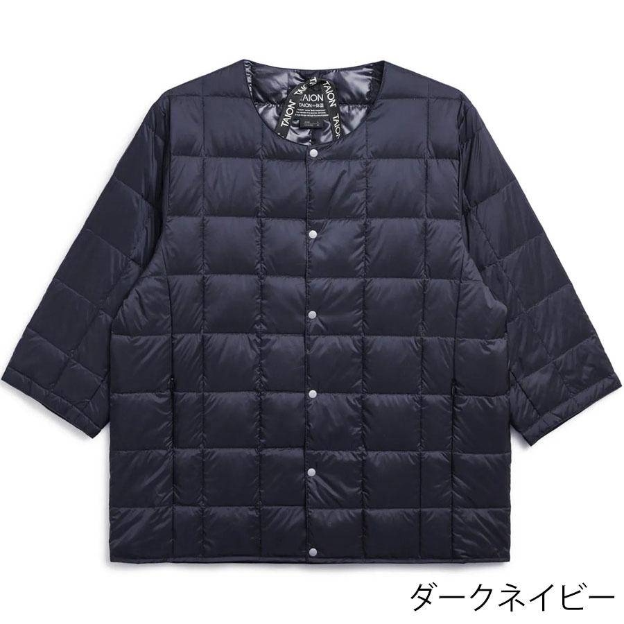 タイオン メンズ レディース ベーシック クルーネック七分袖 ダウンジャケット Taion Basic Crew Neck 3/4 Sleeve Taion-014 ダウン | TAION | 03