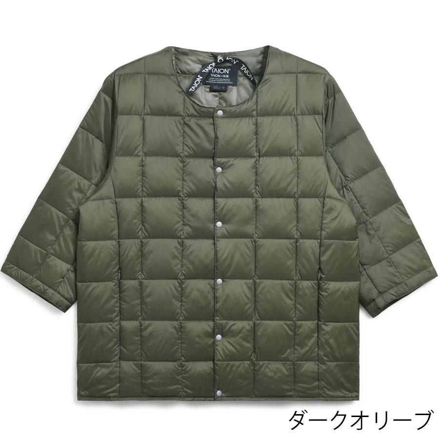 タイオン メンズ レディース ベーシック クルーネック七分袖 ダウンジャケット Taion Basic Crew Neck 3/4 Sleeve Taion-014 ダウン | TAION | 05