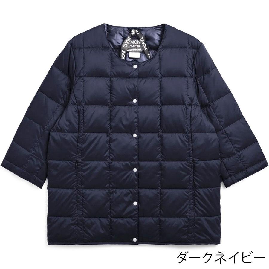 1/4プレミアム会員+5% タイオン レディース ダウンジャケット Taion W014 クルーネック七分袖 ダウンジャケットCrew Neck 3/4 Sleeve Down ダウン ジャケット | TAION | 03
