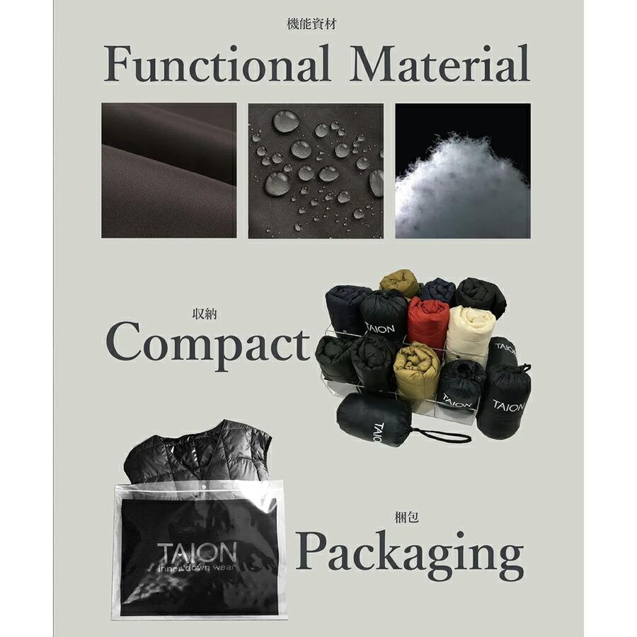 1/4プレミアム会員+5% タイオン レディース ダウンジャケット Taion W014 クルーネック七分袖 ダウンジャケットCrew Neck 3/4 Sleeve Down ダウン ジャケット | TAION | 19