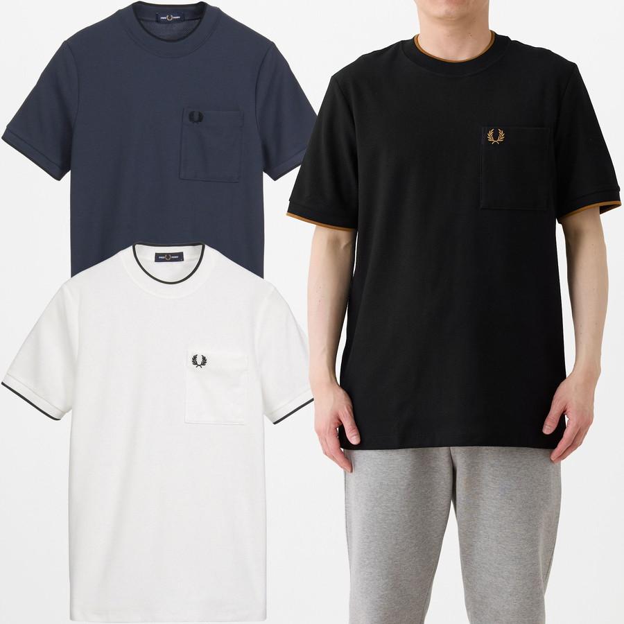 フレッドペリー Tシャツ Fredperry M2395 Pocket Detail Pique Tshirt Fred Perry フレッド ペリー ポケットディテールピケ 鹿の子 メンズ レディース 男女兼用 | FRED PERRY