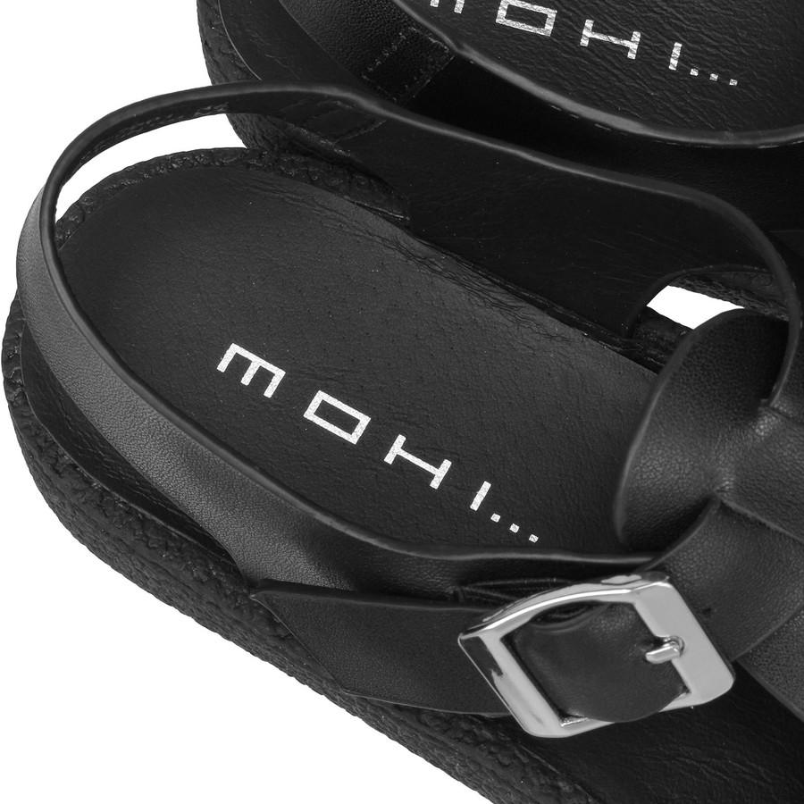 MOHI（モヒ） レディース 幅広Tストラップサンダル ネグロ Mohi Wide