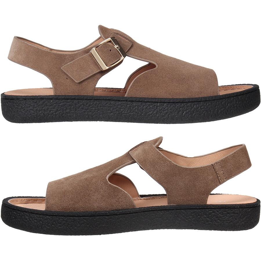 モヒ スエード 幅広Tストラップサンダル ビジョン Mohi Wide TStrap Sandals Vision 2-609-2601-AF ストラップ サンダル モカ | MOHI | 02