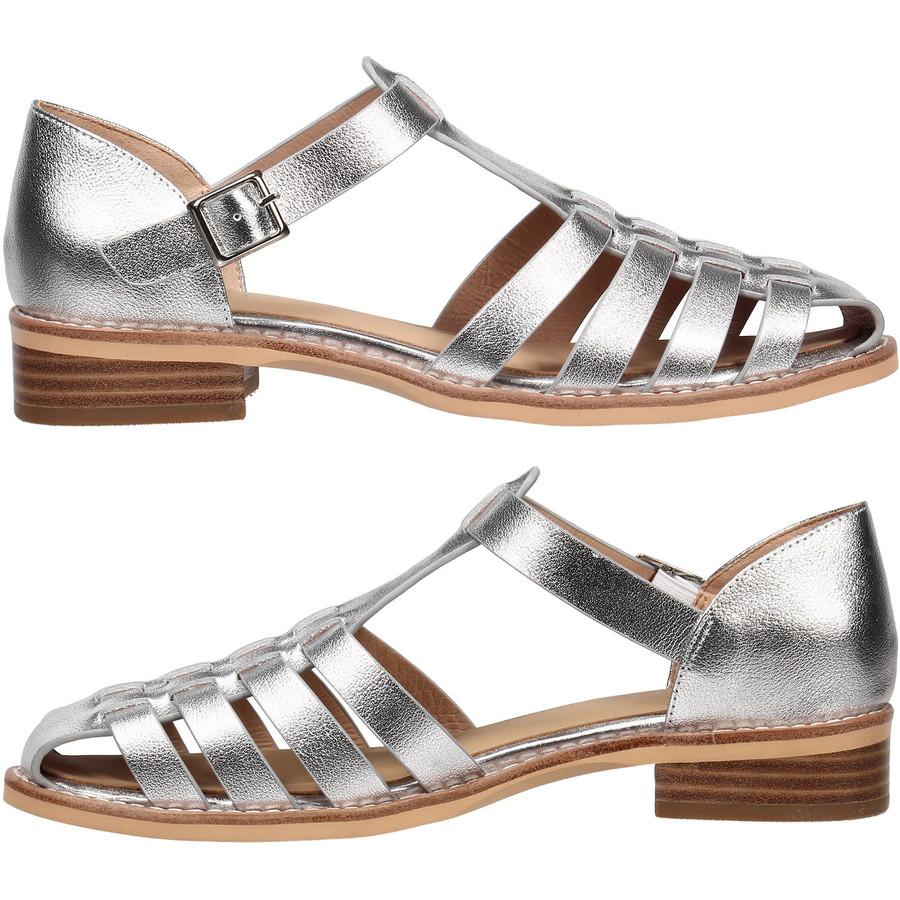モヒ レディース 踵ありグルカサンダル プラタ Mohi Gurkha Sandals Plata 2-6078-8-CE ストラップ グルカ サンダル シルバー | MOHI | 02