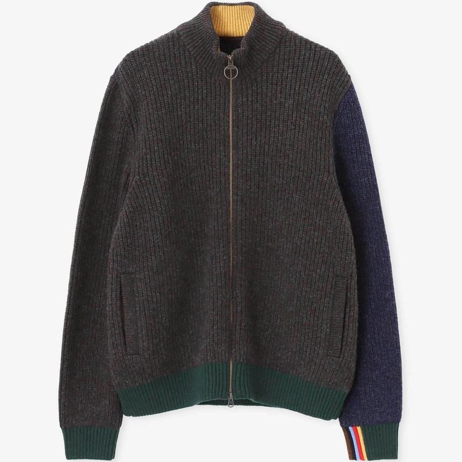 バブアー ポールスミス コラボ カーディガン Paul Smith Loves Barbour MKN1796 Gamefair Wool Cardigan ゲームフェア ウール ニット メンズ | Barbour