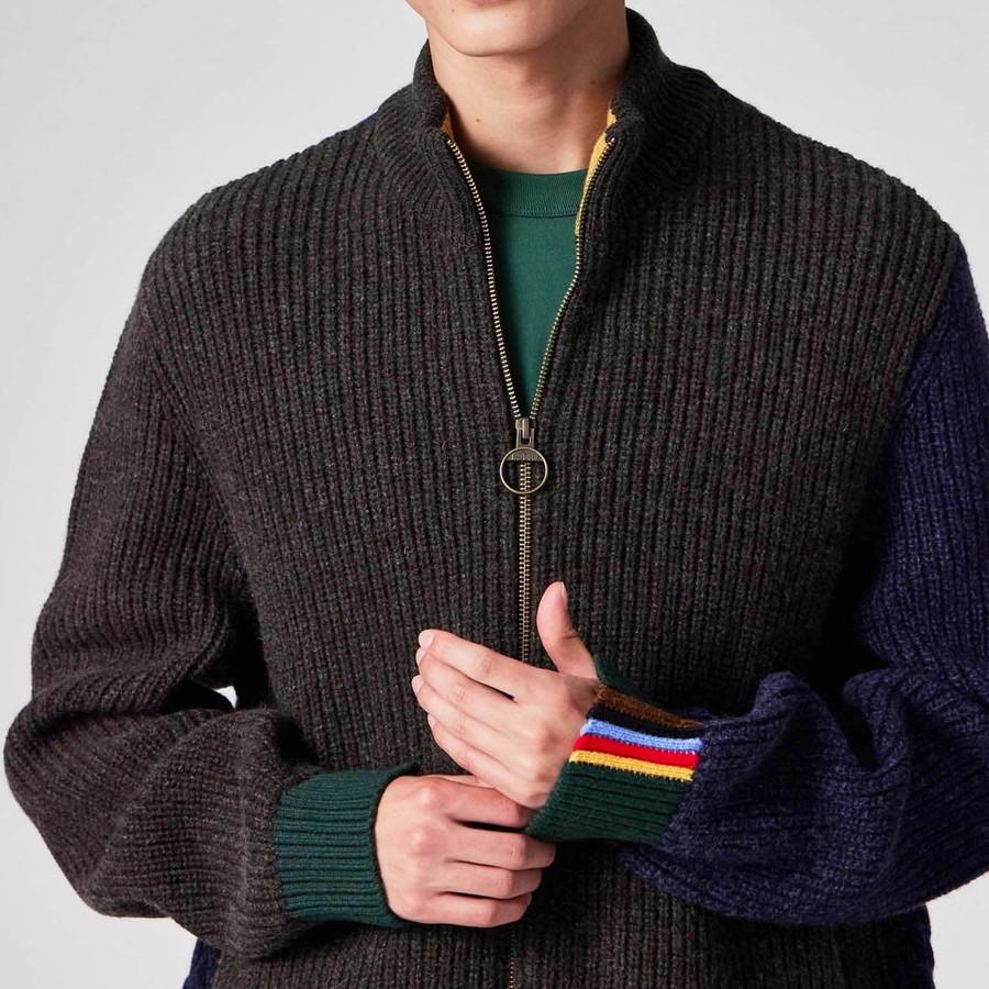 バブアー ポールスミス コラボ カーディガン Paul Smith Loves Barbour MKN1796 Gamefair Wool Cardigan ゲームフェア ウール ニット メンズ | Barbour | 05