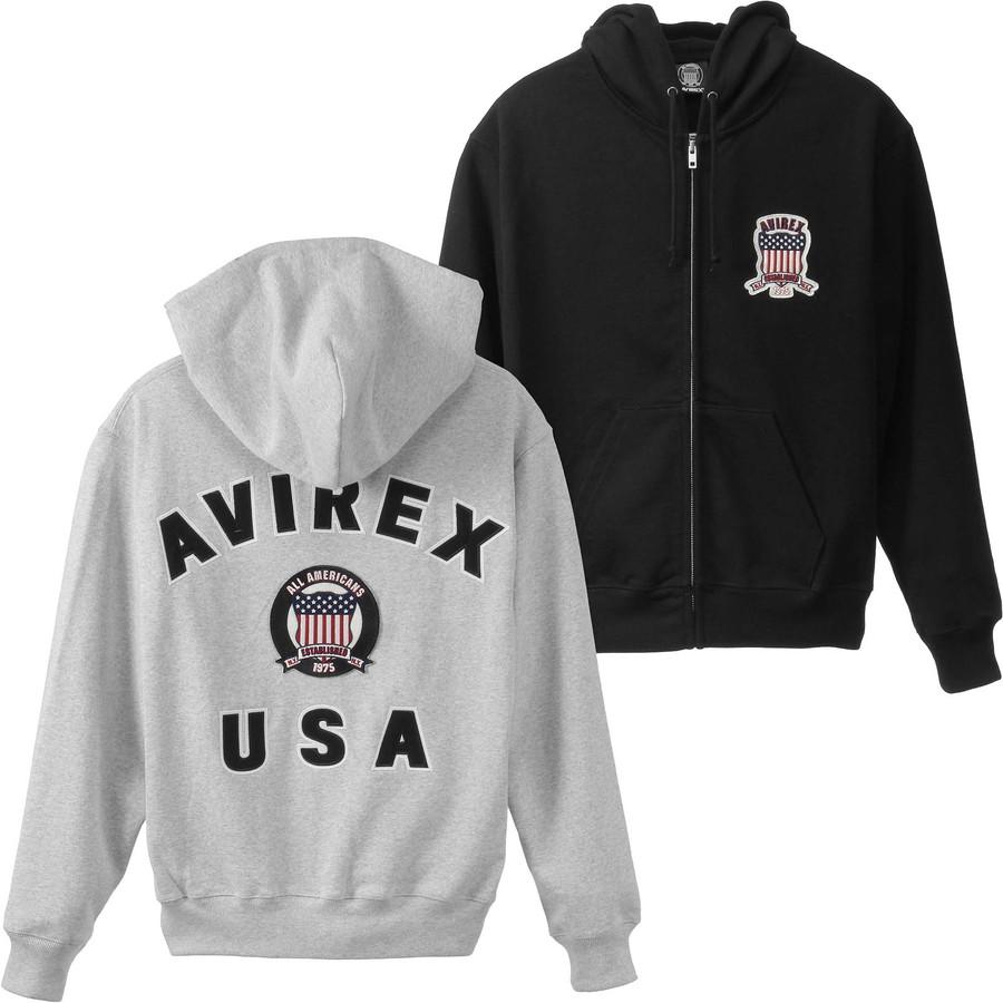 アビレックス ジップアップパーカー Avirex 7836931001 Signature Varsity Logo Zip Parka シグナチャー バーシティ ロゴ メンズ アヴィレックス Avirex | AVIREX