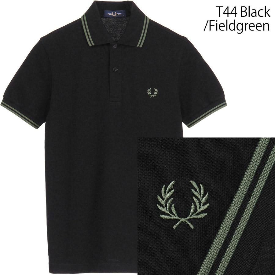 FRED PERRY ポロシャツ M3600 ブラック×ホワイト Lサイズ FRED PERRY（フレッドペリー） ポロシャツ M3600 ツイン ティップド