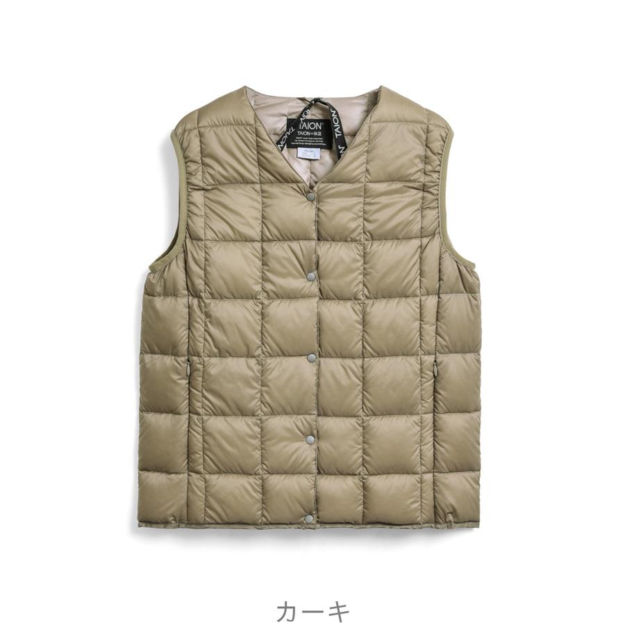 2/11感謝デー最大+5% タイオン インナーダウンベスト W001 Taion Vネックボタン ダウンベスト V Neck Button Down Vest レディース | TAION | 06