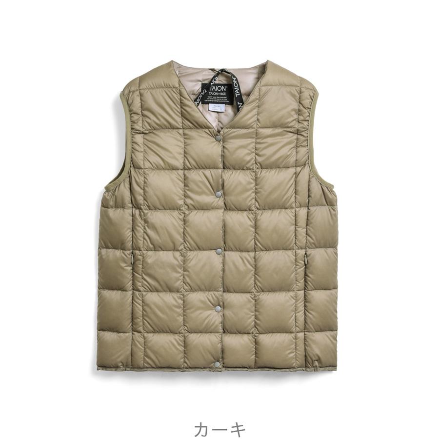 5/25 5のつく日+4% タイオン インナーダウンベスト W001 Taion Vネックボタン ダウンベスト V Neck Button Down Vest レディース｜hff｜07